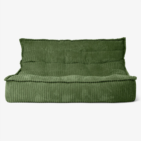 Oliver Gulvsofa Sækkestol - Jernbanefløjl Skovgrøn 01