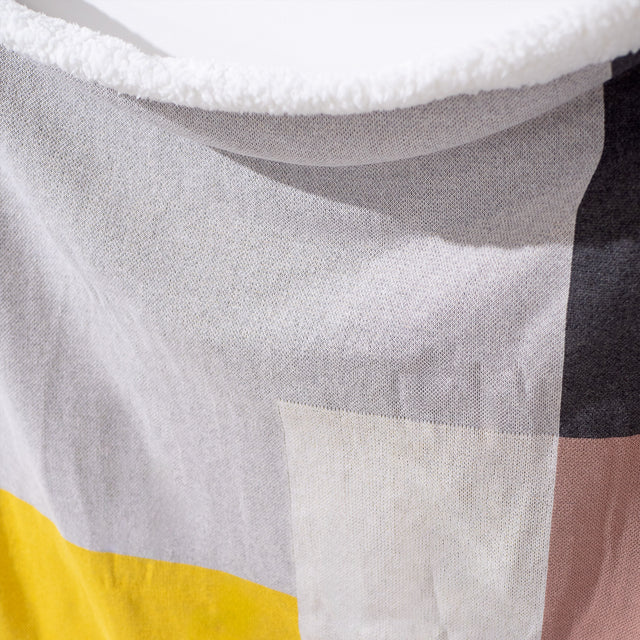 Plaid / Tæppe - Strikket Geometrisk Farveblok Grå 03