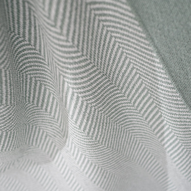 Plaid / Tæppe - Strikket Sildebensmønster Andeægblå 03