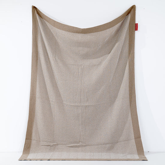 Plaid / Tæppe - Strikket Sildebensmønster Sten 01