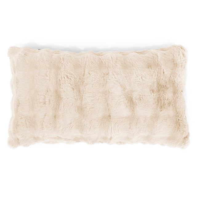 Kæmpe Pudebetræk 40 x 70cm-Imiteret Pels Bubble Cremefarvet 01