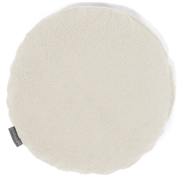 Rund Pudebetræk 50cm - Boucle Elfenben 01
