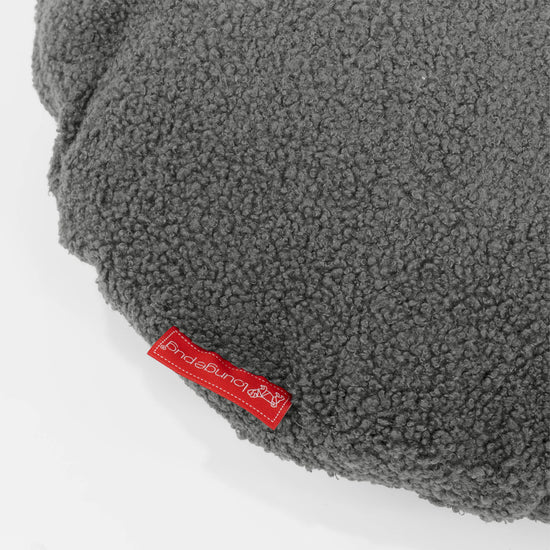 Rund Pudebetræk 50cm - Boucle Grå 02