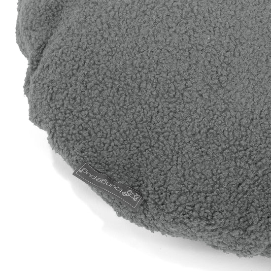 Rund Pudebetræk 50cm - Boucle Grå 02