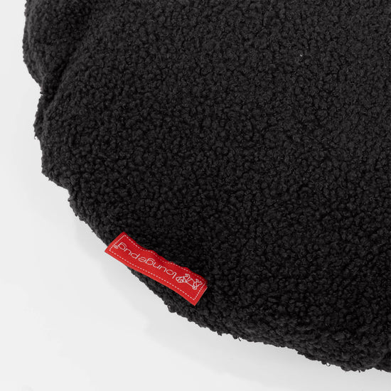 Rund Pudebetræk 50cm - Boucle Grafit Grå 02