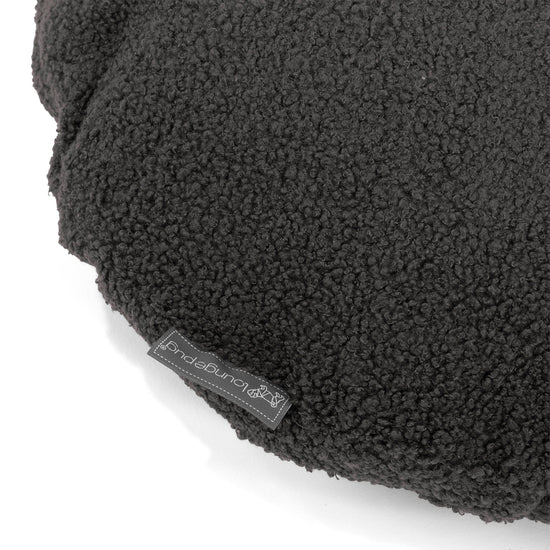 Rund Pudebetræk 50cm - Boucle Grafit Grå 02