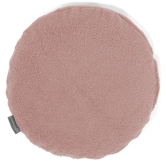 Rund Pudebetræk 50cm - Boucle Lyserød 01