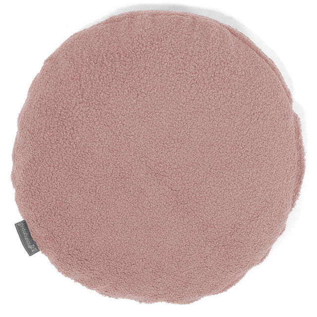 Rund Pudebetræk 50cm - Boucle Lyserød 01
