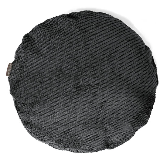 Rund Pudebetræk 50cm - Pom Pom Sort 01