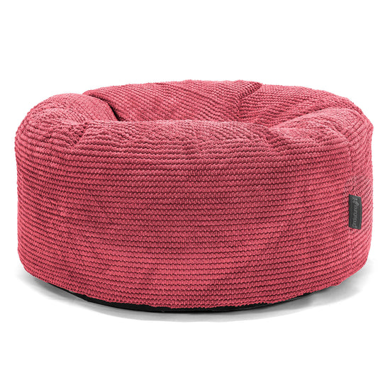 Rund Puf - Pom Pom Pastelrød 01