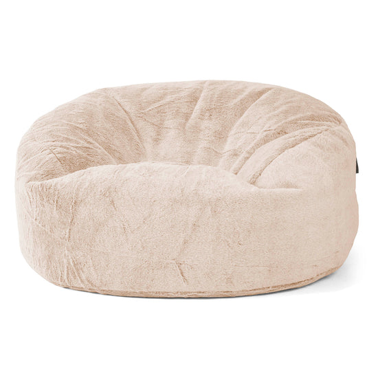 Sækkestol Sofa 'Mammut' - Imiteret Kaninpels Hvid 01