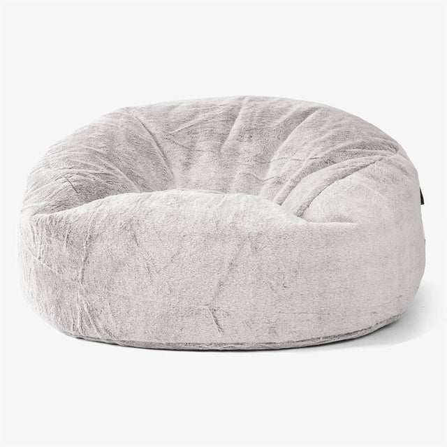 Sækkestol Sofa 'Mammut' - Imiteret Kaninpels Lysegrå 01