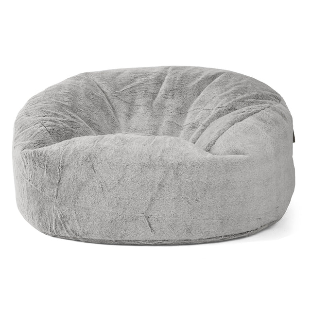 Sækkestol Sofa 'Mammut' - Imiteret Kaninpels Lysegrå 01