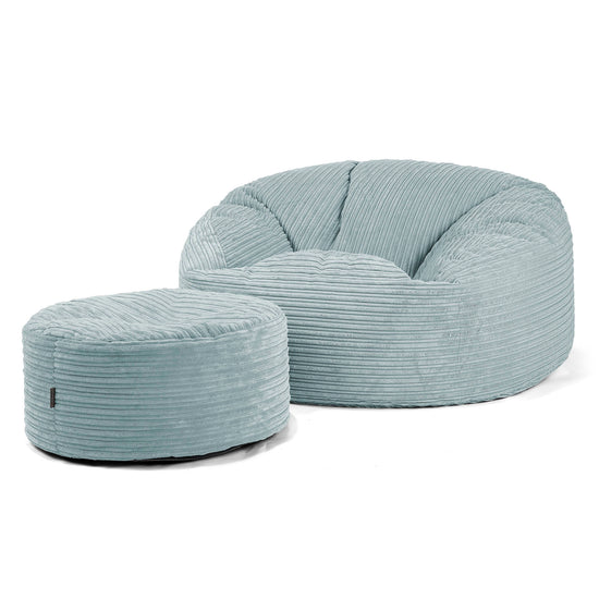 Sækkestol Sofa 'Mammut' - Klassisk Jernbanefløjl Mintgrøn 02