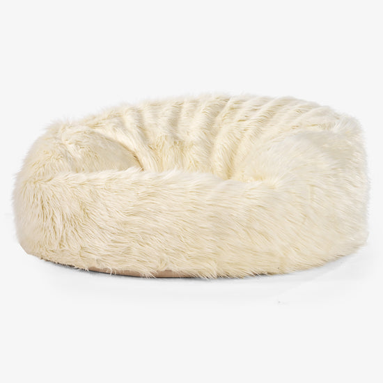 Sækkestol Sofa Mammut - Mongolsk Imiteret Pels Cremefarvet 01