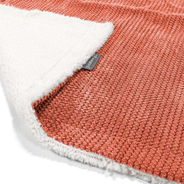 Sherpa Tæppe - Pom Pom Græskarorange 01