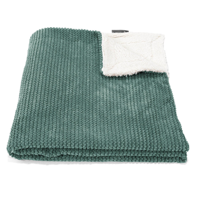 Sherpa Tæppe - Pom Pom Mosgrøn 02