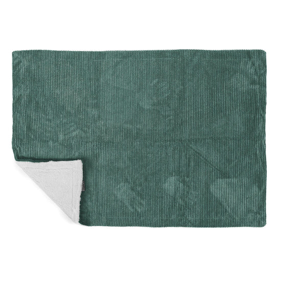 Sherpa Tæppe - Pom Pom Mosgrøn 03