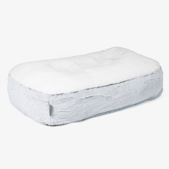 Sloucher Hundeseng Medium - Imiteret Kaninpels Støvet Blå 01