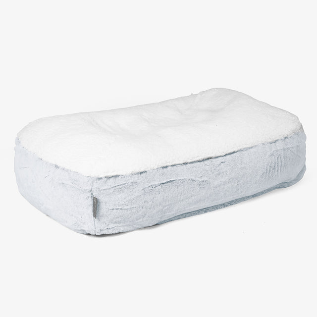 Sloucher Hundeseng Medium - Imiteret Kaninpels Støvet Blå 01