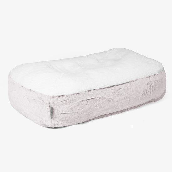 Sloucher Hundeseng Medium - Imiteret Kaninpels Støvet Lyserød 01