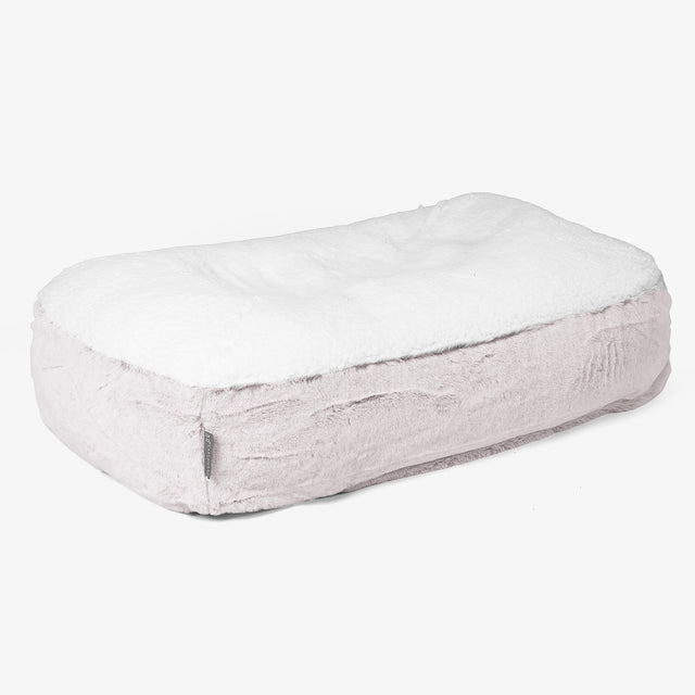 Sloucher Hundeseng Medium - Imiteret Kaninpels Støvet Lyserød 01