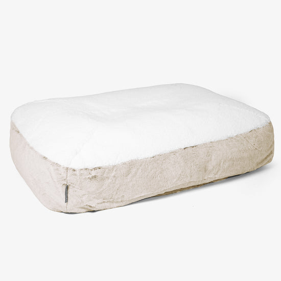 Sloucher Hundeseng Stor - Imiteret Kaninpels Gyldenbrun 01