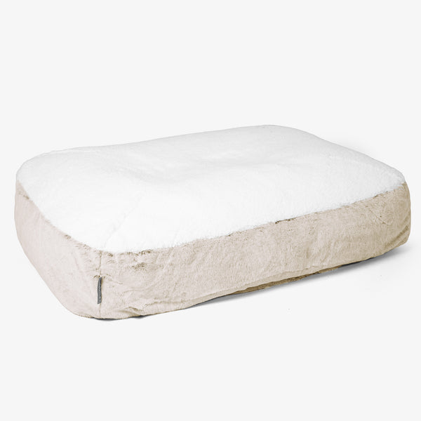 Sloucher Hundeseng Stor - Imiteret Kaninpels Gyldenbrun 01