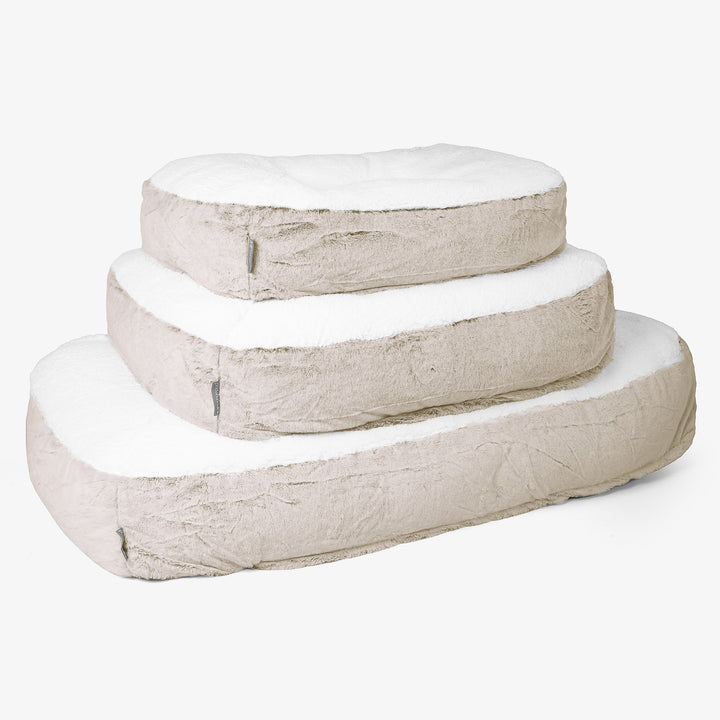 Sloucher Hundeseng Stor - Imiteret Kaninpels Gyldenbrun 02