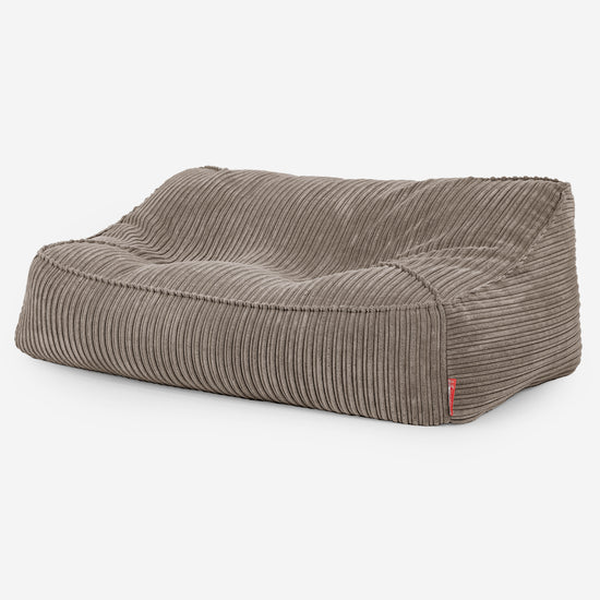 Sloucher Sækkesofa - Klassisk Jernbanefløjl Duegrå 01