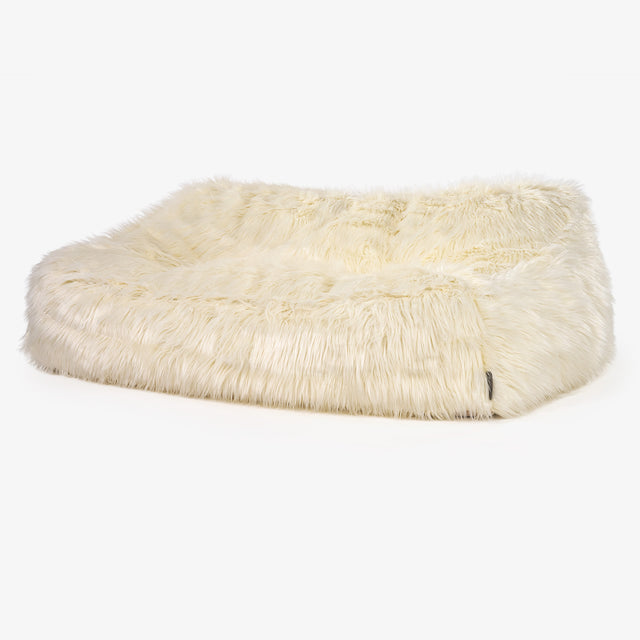 Sloucher Sækkesofa - Mongolsk Imiteret Pels Cremefarvet 01