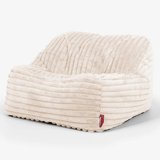Sloucher Sækkestol - Ultraplysfløjl Cremefarvet 01