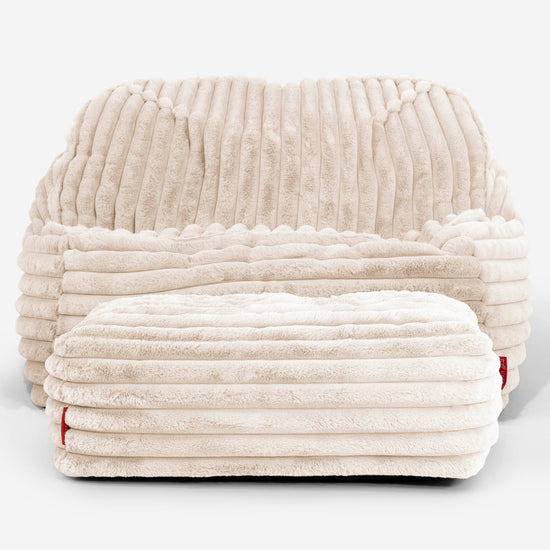 Sloucher Sækkestol - Ultraplysfløjl Cremefarvet 03