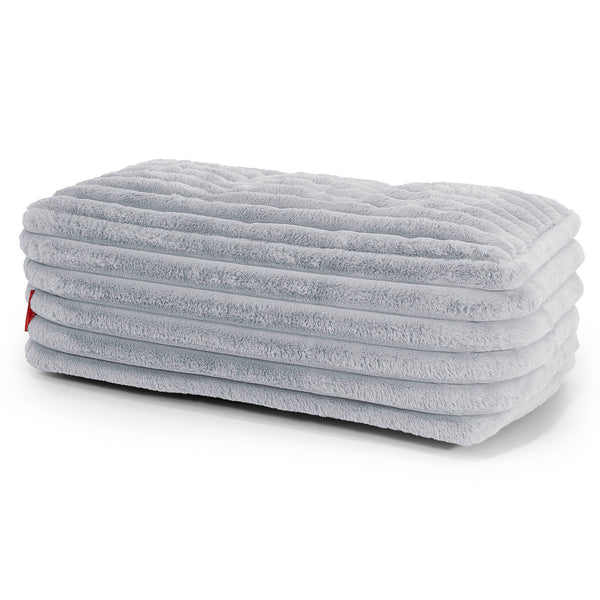 Stor Fodskammel - Ultraplysfløjl Andeægblå 01