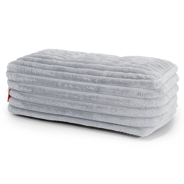 Stor Fodskammel - Ultraplysfløjl Andeægblå 01