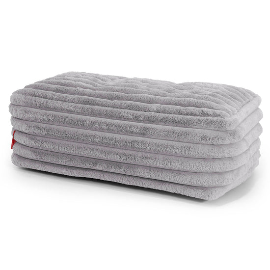 Stor Fodskammel - Ultraplysfløjl Grå 01