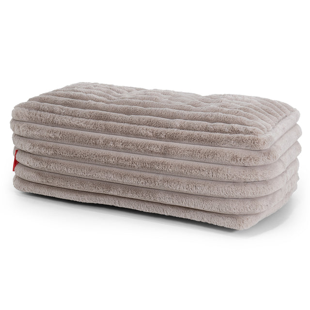 Stor Fodskammel - Ultraplysfløjl Mink 01