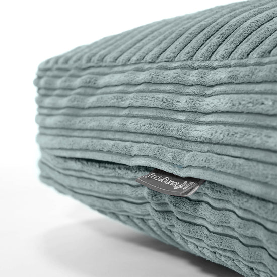 Stor Gulvpude - Klassisk Jernbanefløjl Mintgrøn 02