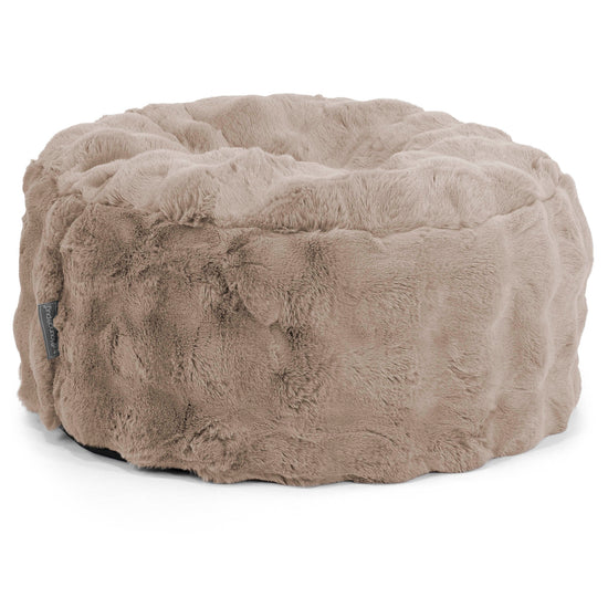 Stor Rund Fodskammel-Imiteret Pels Bubble Mink 01