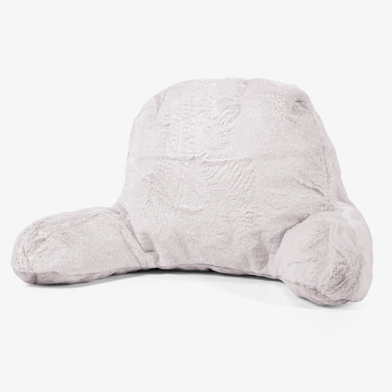 Høj Rygstøtte Læsepude - Imiteret Kaninpels Støvet Lyserød 01