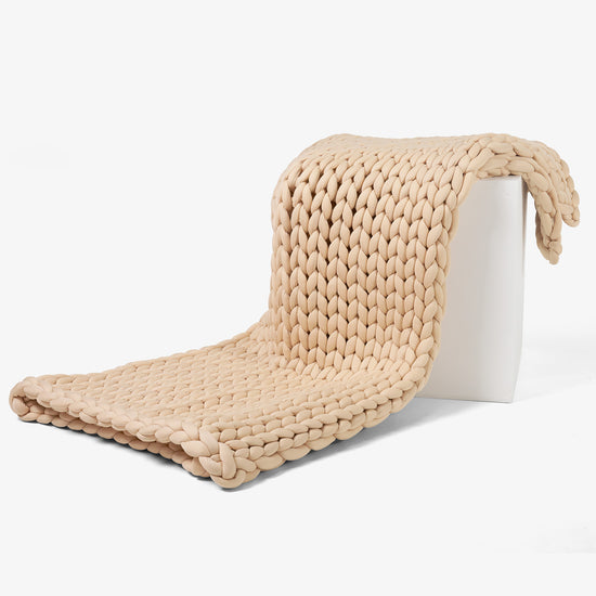 Vægtet Tæppe til Voksne - Tykt strik Taupe 03