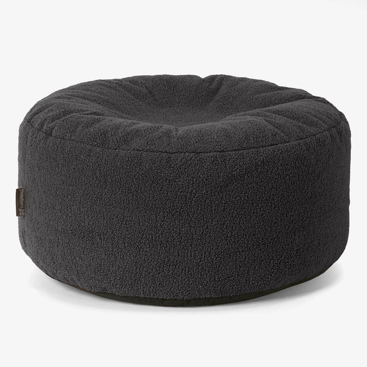 Rund Puf - Boucle Graphite Grey 01