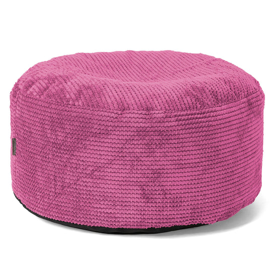 Stor Rund Fodskammel - Pom Pom Pink 01