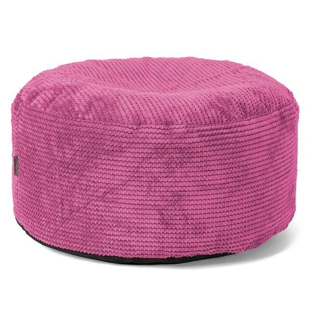 Stor Rund Fodskammel - Pom Pom Pink 01