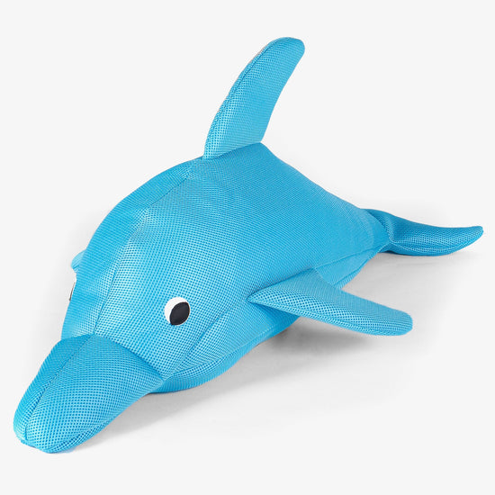 Big Bertha Original, Børne Poollegetøj Sækkestol Dolphin, Cyan Blå