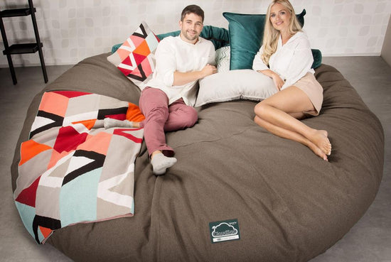 LOUNGE PUG, CloudSac 5000 XXXXXL, Titanic Sækkestol Sofa med Memory Skum, Interalli-uld Kiks