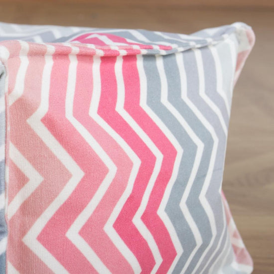 LOUNGE PUG®, Gamer Sækkestol, Sækkestol med Ryglæn - Trykt Chevron Pink