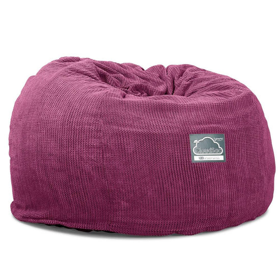 LOUNGE PUG, CloudSac 510 XL, Kæmpe Sækkestol med Memory Skum (NYT DESIGN), Vaffelrib Pink