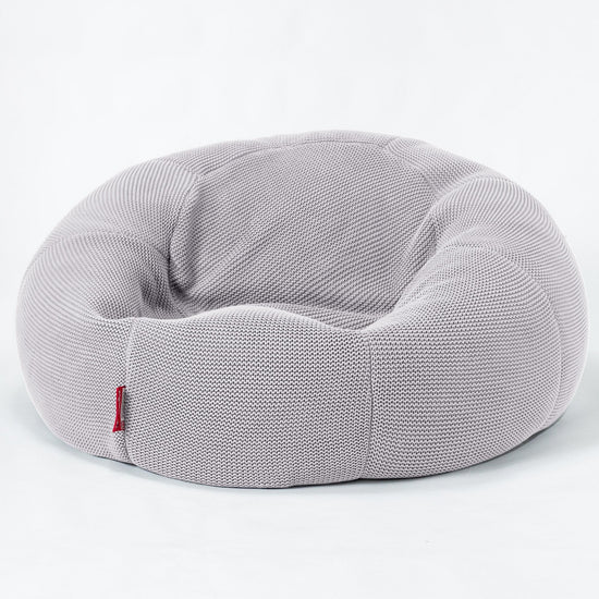 LOUNGE PUG®, Klassisk Sækkestol Sofa, Ellos Strikket Lysegrå