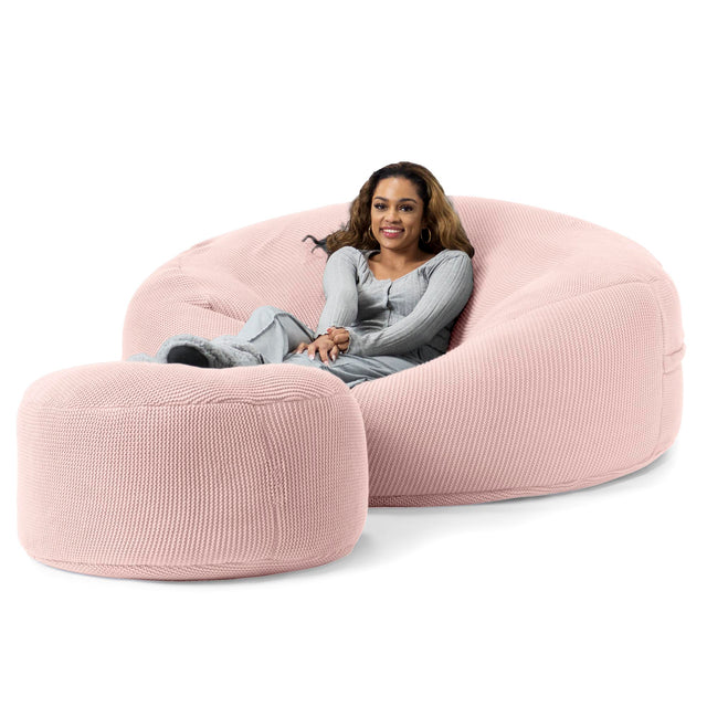 LOUNGE PUG®, Kæmpe Sækkestol Sofa XXL 'Mega Mammut', Ellos Strikket Grå